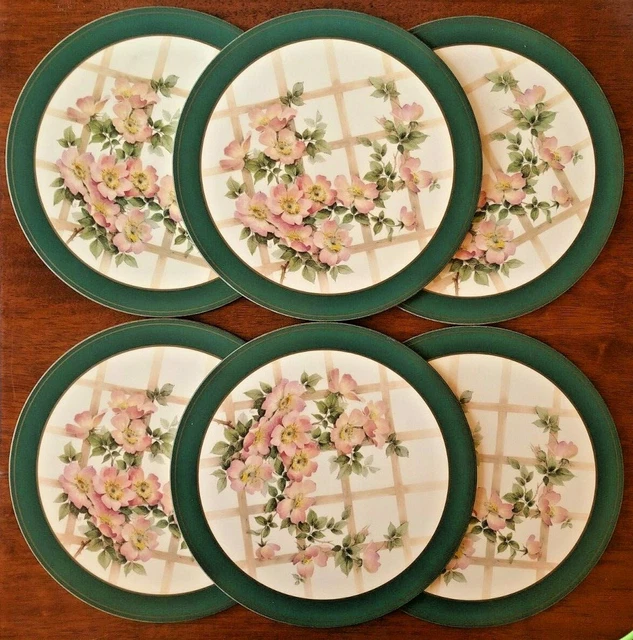 PIMPERNEL SET OF 6 Round Placemats Romantic Rose Vintage EUR 35,60