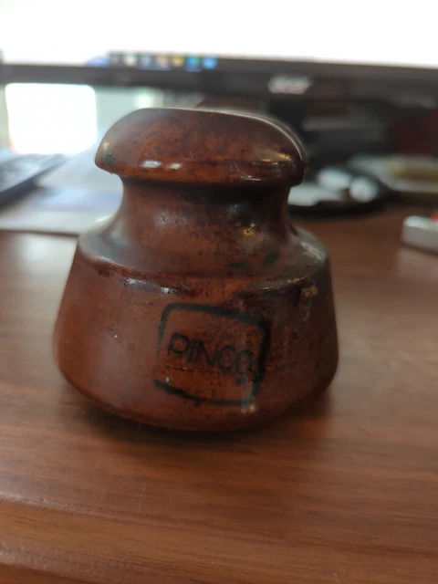 Vintage Ceramic Pinco Electric Porcelain Insulator Saddle Top