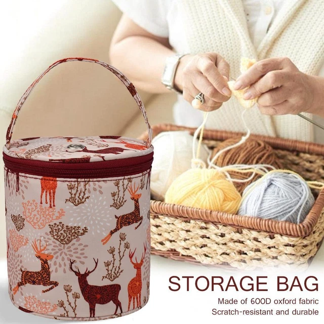 Yarn Crochet Hook Bag Knitting Needles Sewing Tools Tote Case (14.5x14cm)
