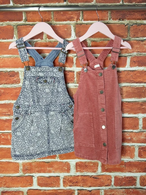 Girls Bundle Age 4-5 Years Next Fat Face Pinafore Dungaree Dress Set Kids 110Cm