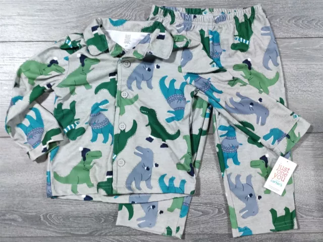 Dinosaur Pajamas 2T Toddler Boys Carters Just One You Winter Theme Shirt Pant PJ