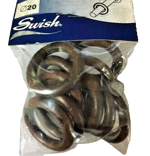 10 Anillas Con Ganchos Swish Para Barra De Cortina – ø 31 Mm, Fabricadas En Italia