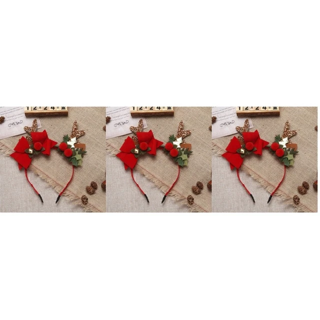 3x Rentier Geweih Stirnband Urlaub Haarband Cosplay Party Kopfschmuck Haar Hoop