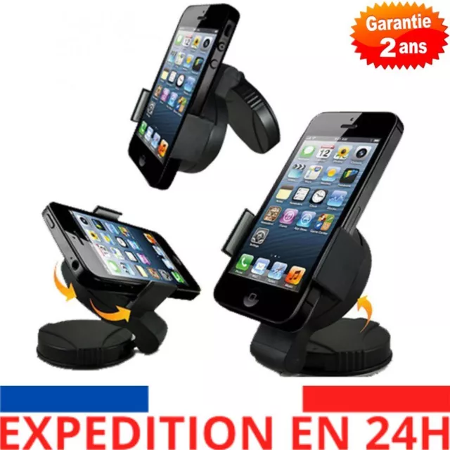 SUPPORT VOITURE UNIVERSEL PARE BRISE VENTOUSE GPS TELEPHONE ROTATION 360° Access