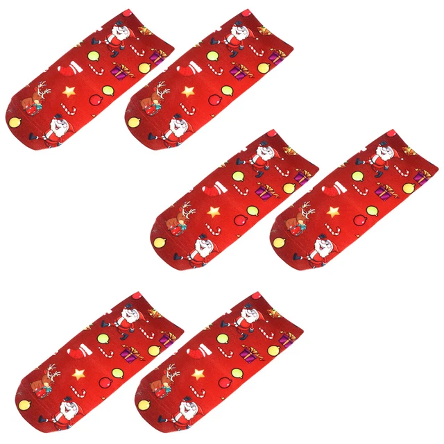 3 paia/set calze natalizie con stampa 3D cartone animato cotone abito invernale