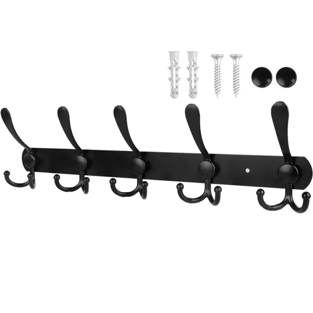 Convenient Wall Mounted Key Holder with 15 Hooks for Robes and Clothes