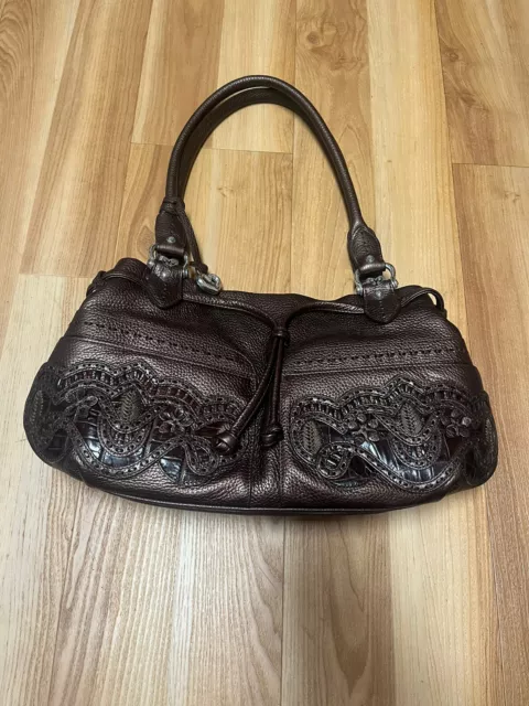 Brighton Lolita 3D Leather Lace Applique Masterpiece Bronze Shoulderbag Mp$350