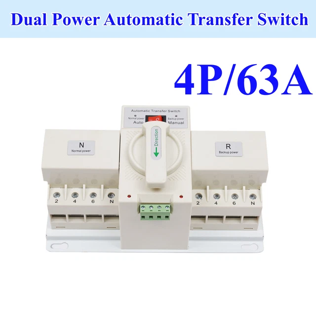 AUTOMATIC TRANSFER SWITCH Generator Changeover Switch Dual Power 110V ...