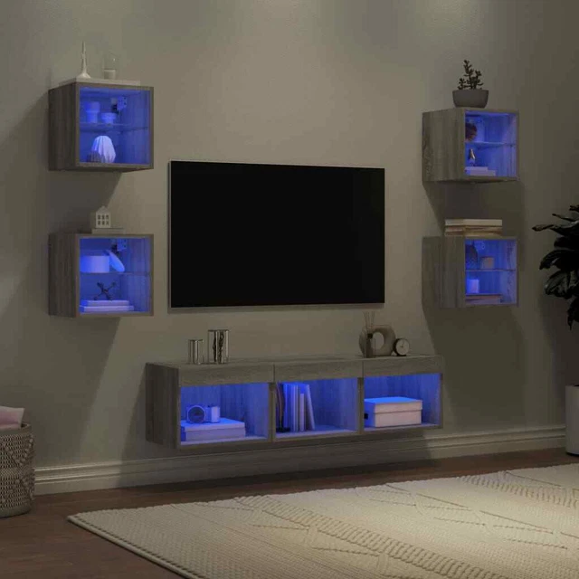 Mobili TV a Muro Rovere Sonoma in Legno Multistrato vidaXL