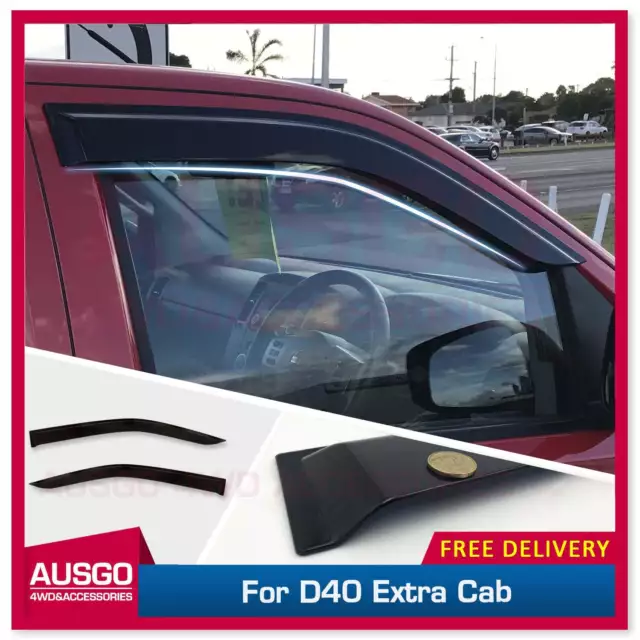 AUSGO Injection Weather Shields weathershields for Nissan Navara D40 Extra Cab