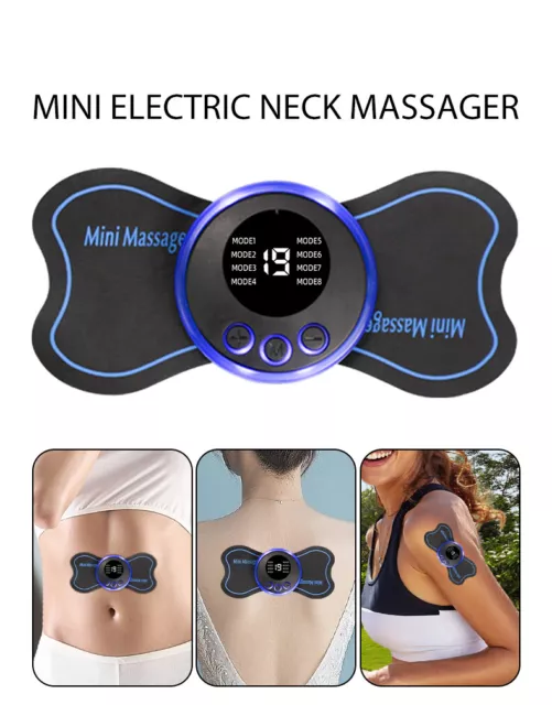 Portable Mini Electric Neck Back Massager EMS Cervical Massage Patch Relief Pain