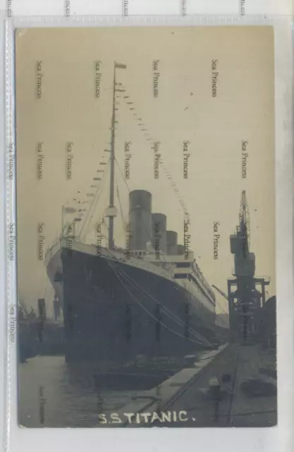 White Star Line postcard RMS Titanic Southampton dressed in flags April 1912