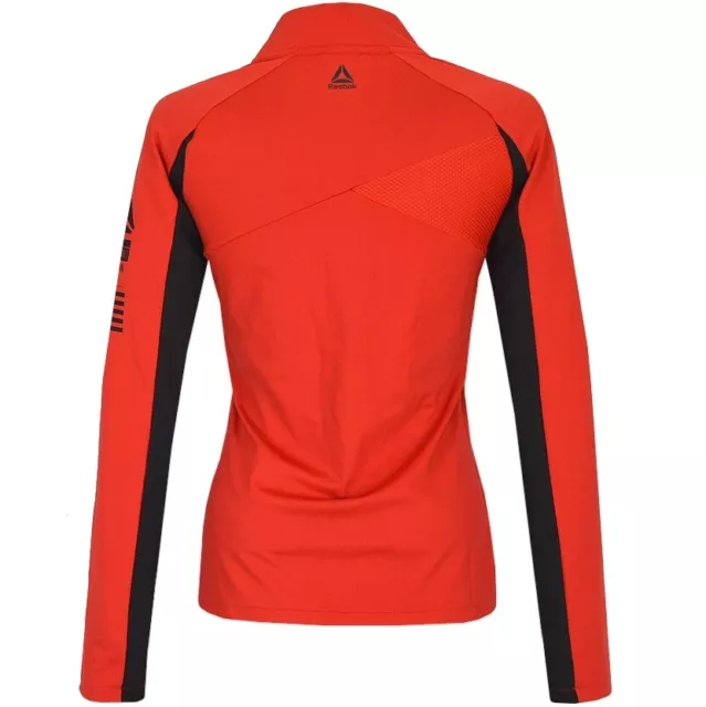 Reebok Bambini Corsa Sport Felpa per Allenamento Ragazza Top Nero Rosso 2