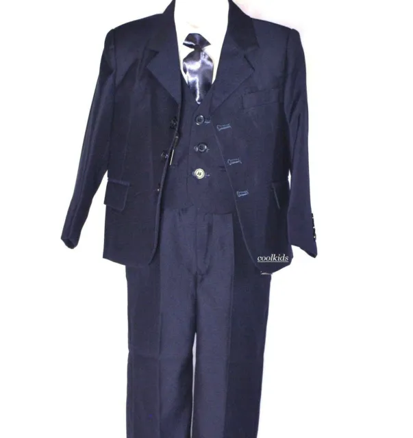 Boys Navy  Blue 5 Piece Suits , Page Boy, Christening,All Occasions, Age 1 TO 14