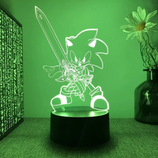 SONIC THE HEDGEHOG LED Lamp 16 Interchangeable Colors Night Light Video ...