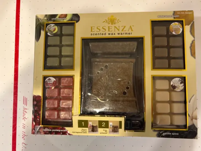 ESSENZA Ceramic Scented Wax Warmer with 4 sets wax fragrance cubes