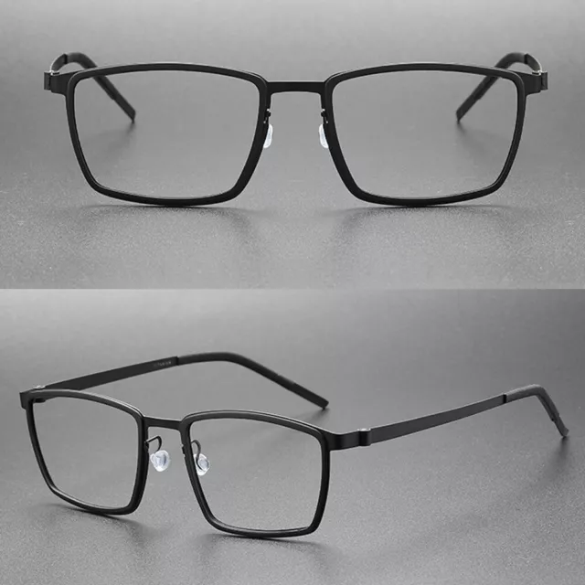 Mens Titanium TR90 Reading Glasses Screwless Rectangle Fashion Readers 0.5~6.0 B