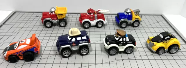 Tonka Lil Chuck & Friends Lot of 7 Diecast/Plastic Toy Trucks/Cars Maisto Hasbro