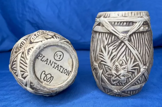 Plantation Rum Ceramic Tiki Barrel Mug Limited Edition Art by Bai Hawaii Barware