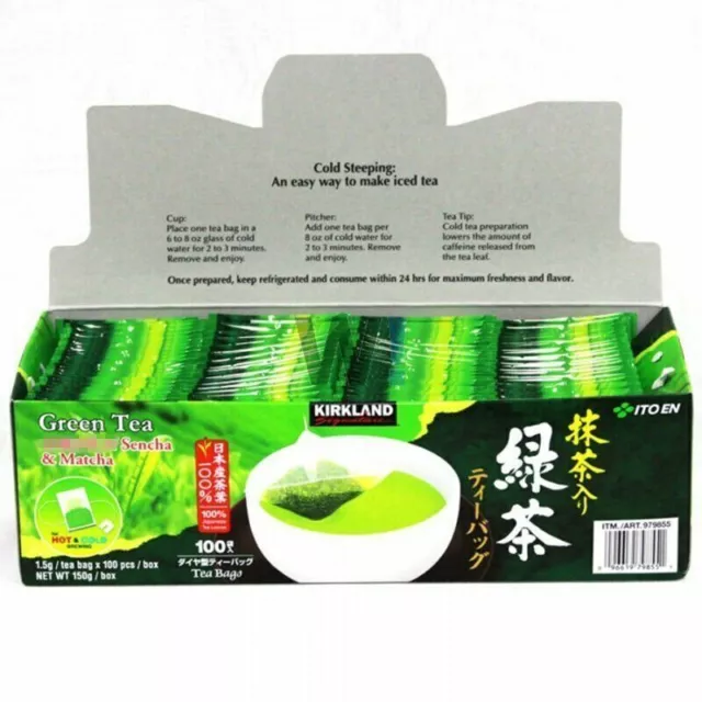 Kirkland ITO EN Japanese Green Tea Matcha Blend Leaves-100 Tea Bag Pack 2