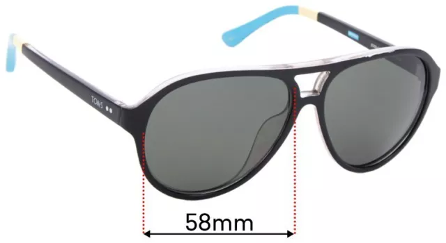 SFx Replacement Sunglass Lenses fits Toms  Marco S008 - 58mm Wide