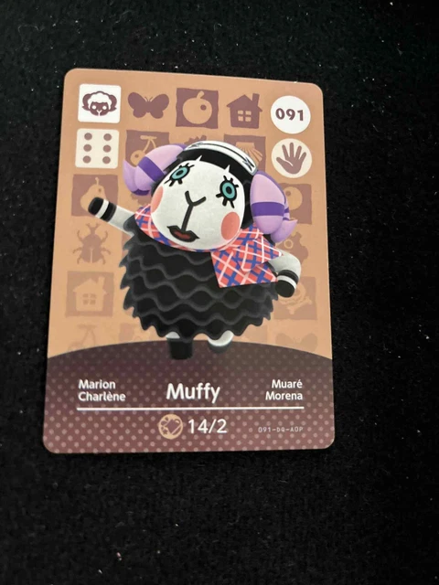 Nintendo Animal Crossing Amiibo Card - Series 1 #091 - Muffy - w