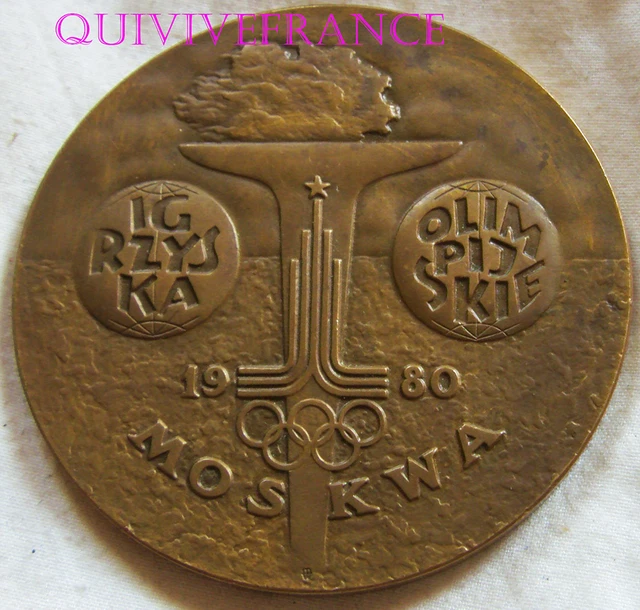 Médaille Rare 50mm JO Moscou 1980 - Flamme Olympique, Acier Soviétique