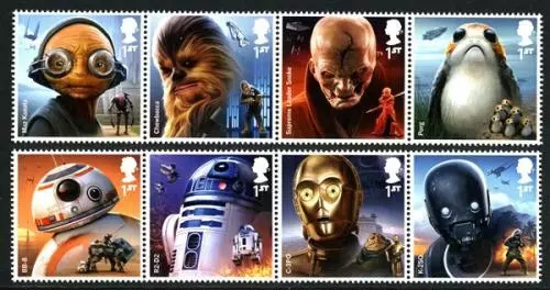 2017 Star Wars, Aliens & Droids (SG4007-4014) MNH/UM Stamp Set