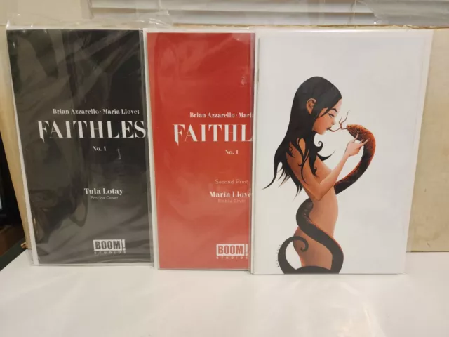 Faithless #1 1st and 2nd print sealed and #6 Jae Lee virgin variant lot of three