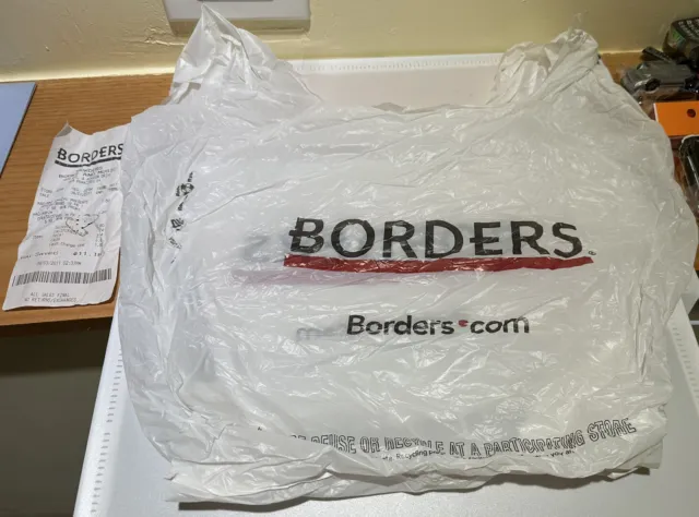 Rare BORDERS BOOKS Book Store BAG Out of Business Closed Defunct barnes noble