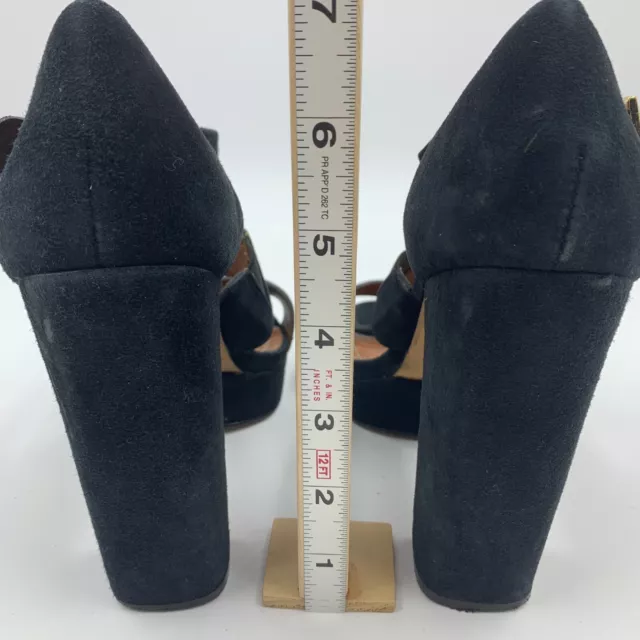 Elizabeth & James 6.5 Heels E-Sly sandals platform black strappy chunky heel 2