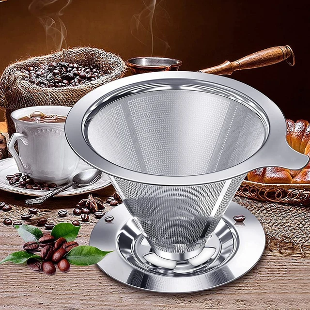 goutte lente Verser sur le dripper de café Filtre à café Cafetière réutilisable