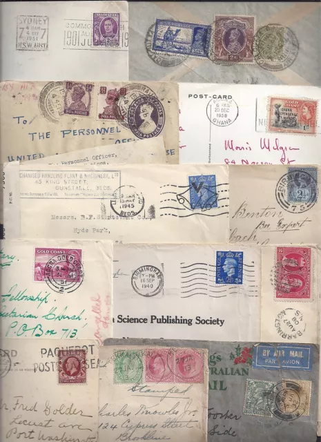 Uk Gb British Commonwealth 1890 1950 Collection Of 21 Covers Including Paquebot