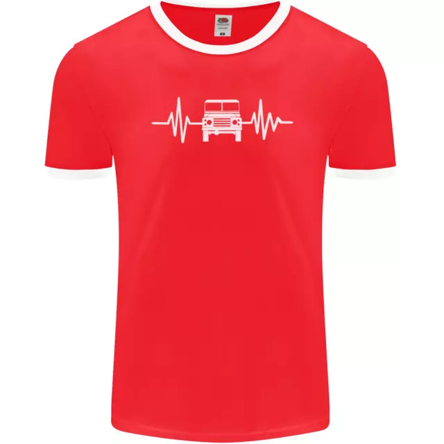 T-shirt Ringer da uomo 4x4 Heart Beat Pulse Off Roading fotol 3