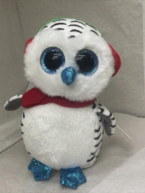 TY BEANIE BOO Boos Nester The Owl Christmas Xmas 2018 Regular 15cm - Main Image