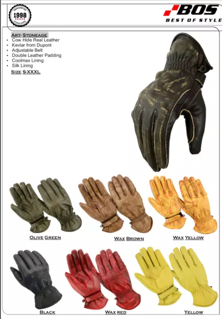 Motorradhandschuhe Leder kurz Motorrad Chopper Handschuhe Vintage Handschuhe