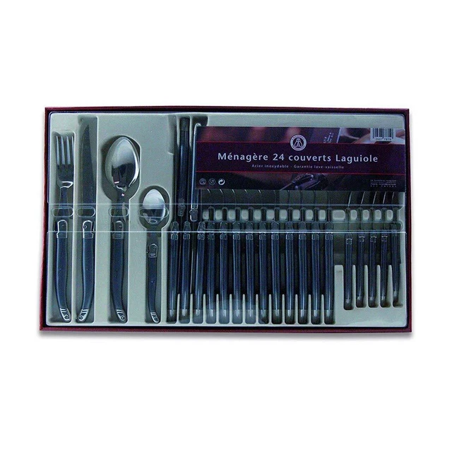 Ménagère Victorinox Classic 12 Pièces - 6 Couteaux à Steak + 6 Fourchettes - Manche Noir Ergonomique