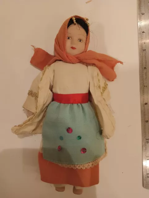 porcelain doll in lebanese dress bambola da collezione in costume libanese