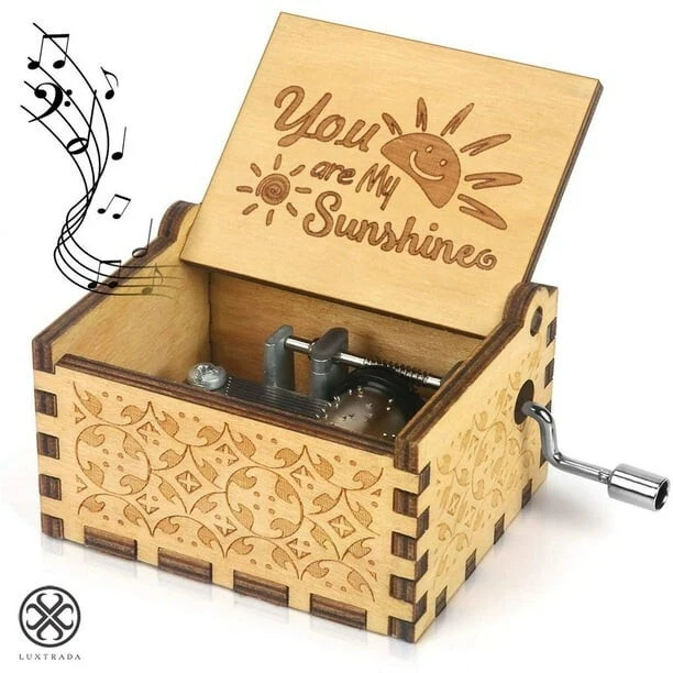Luxtrada You are My Sunshine Music Box Wood Personalizable Music Box, Laser...