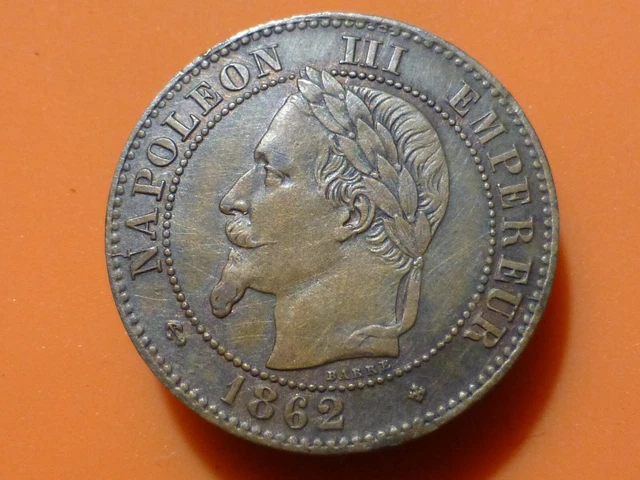 2 CENTIMES - NAPOLEON III - 1862 BB (Variante PETITS BB) - RARE & QUALITE TB++ !