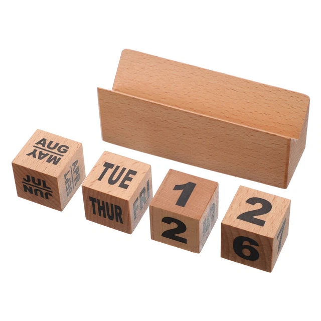 CALENDARIO PERPETUO VINTAGE In Legno Anni '70 Da Scrivania EUR 12,00