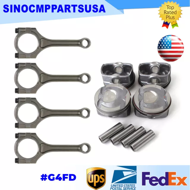 G4FD 1.6L Connect Rod & Piston Ring Kit For Hyundai Veloster Soul Accent Kia Rio