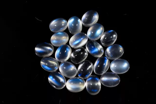 AAA+ Top Second Quality Rainbow Moonstone Cabochon 100% Natural Oval Shape 7x9mm