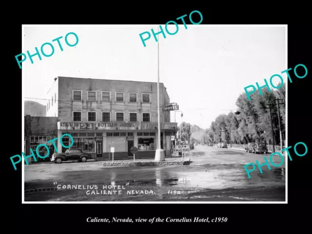OLD LARGE HISTORIC PHOTO OF CALIENTE NEVADA VIEW OF THE CORNELIUS HOTEL c1950