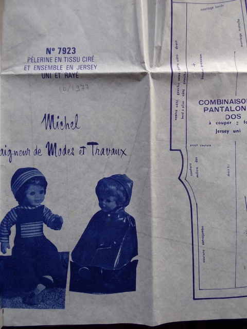 Patron De Couture Modes Et Travaux Pour Poupée Jean Michel - Octobre 1977 - Occasion