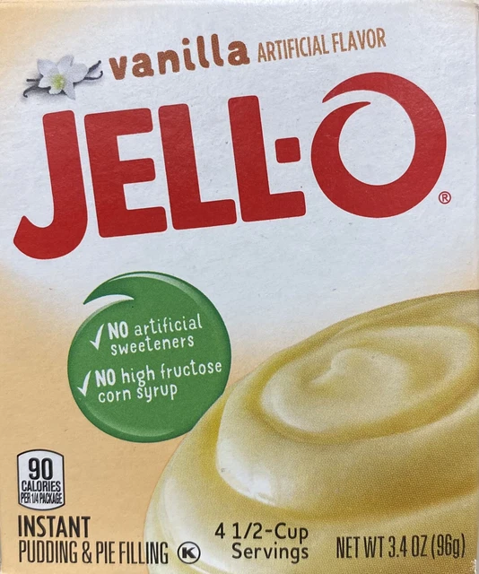 JELLO VANILLA INSTANT Pudding & Pie Filling Mix Dessert 3.4 oz Box Jell