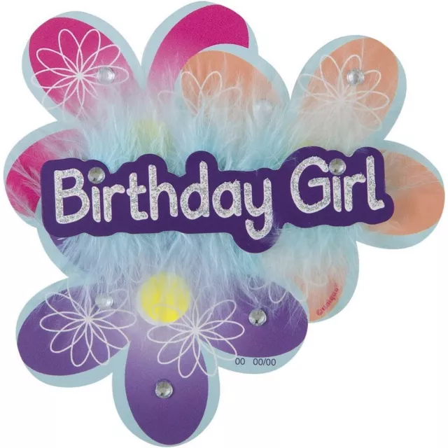 Unique Party Deluxe Birthday Girl Flower Badge (SG24464)