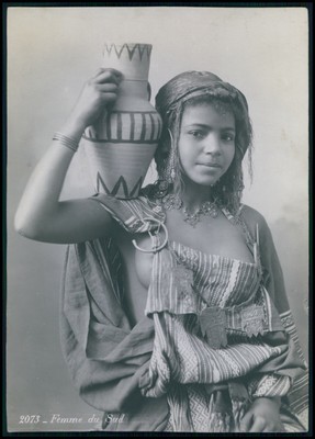 GARRIGUES ? NORTH Africa arab near nude woman original 1900s medium
