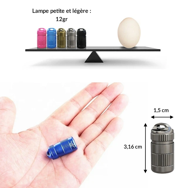 Lampe Torche Porte‑clés Rechargeable USB – Compacte, étanche, 1200 Lm, Faisceau 50 M, Idéale Camping Et Randonnée