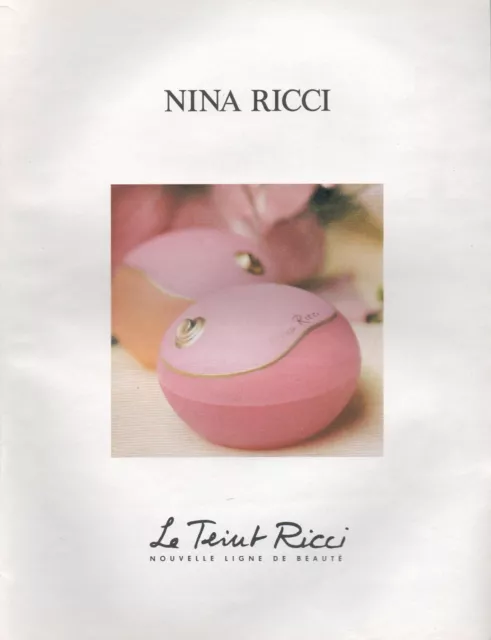 ▬► PUBLICITE ADVERTISING AD NINA RICCI Ligne de Beauté Teint Ricci 1993